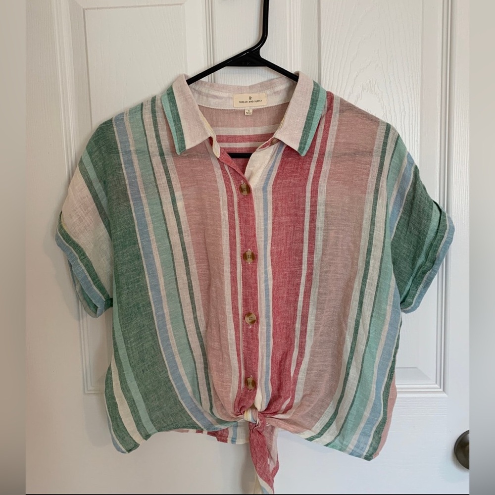 Francesca’s Thread & Supply Colorful Striped Blouse